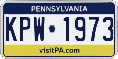 PA license plate KPW1973