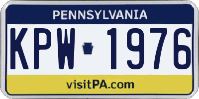 PA license plate KPW1976