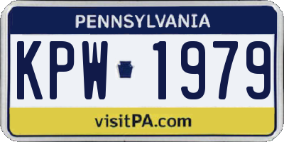 PA license plate KPW1979