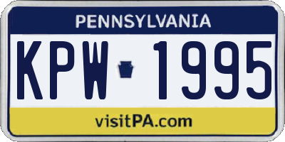 PA license plate KPW1995