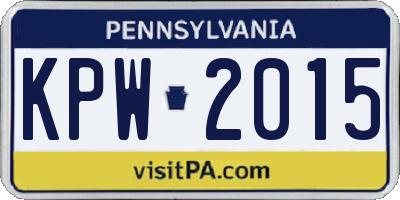 PA license plate KPW2015