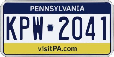 PA license plate KPW2041