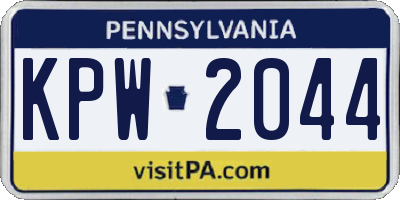 PA license plate KPW2044