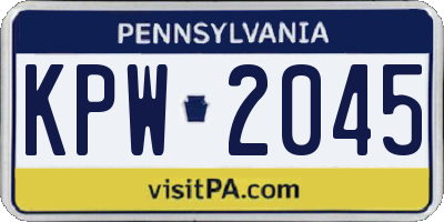 PA license plate KPW2045