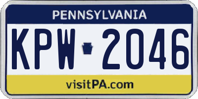 PA license plate KPW2046