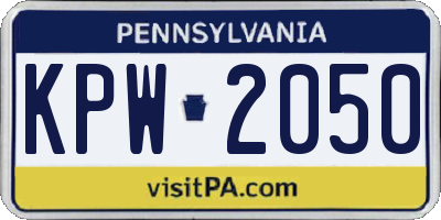 PA license plate KPW2050