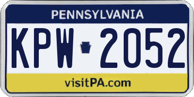 PA license plate KPW2052