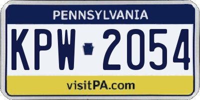 PA license plate KPW2054