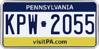 PA license plate KPW2055