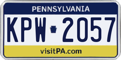 PA license plate KPW2057