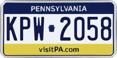 PA license plate KPW2058