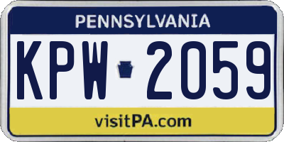 PA license plate KPW2059