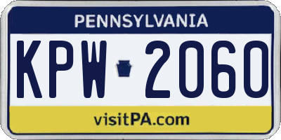 PA license plate KPW2060