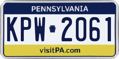PA license plate KPW2061