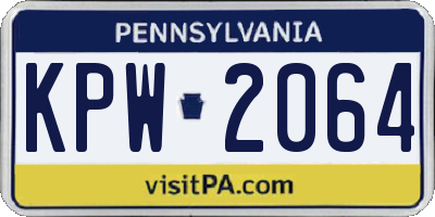 PA license plate KPW2064