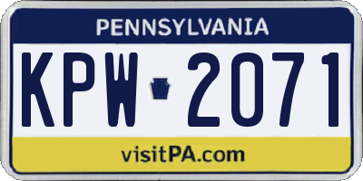 PA license plate KPW2071