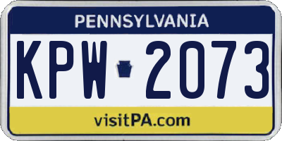 PA license plate KPW2073