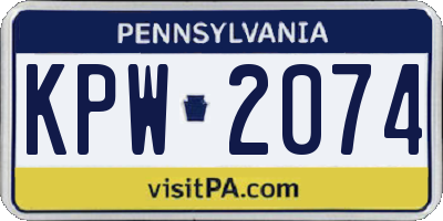 PA license plate KPW2074