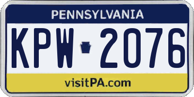 PA license plate KPW2076