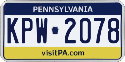 PA license plate KPW2078