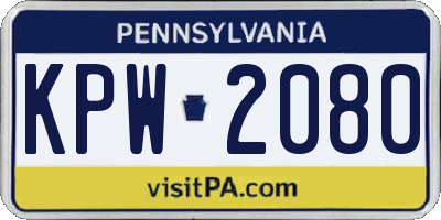 PA license plate KPW2080