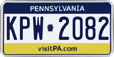PA license plate KPW2082