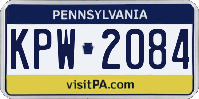 PA license plate KPW2084