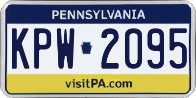 PA license plate KPW2095