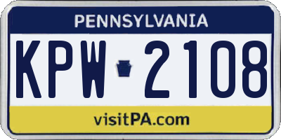 PA license plate KPW2108