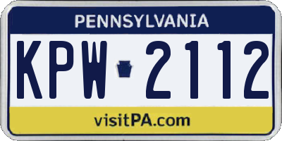 PA license plate KPW2112