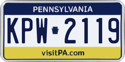 PA license plate KPW2119