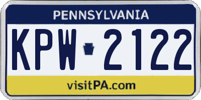 PA license plate KPW2122