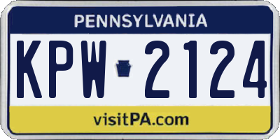 PA license plate KPW2124