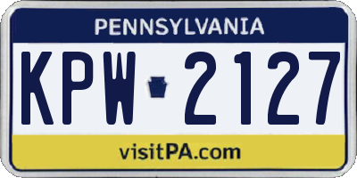 PA license plate KPW2127