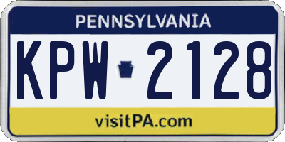 PA license plate KPW2128