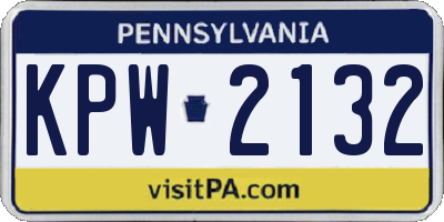 PA license plate KPW2132