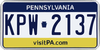 PA license plate KPW2137