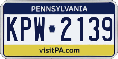 PA license plate KPW2139