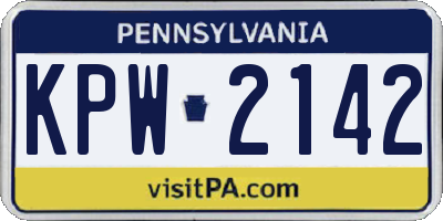 PA license plate KPW2142