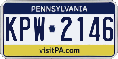 PA license plate KPW2146