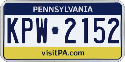 PA license plate KPW2152