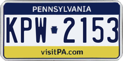PA license plate KPW2153