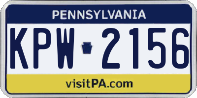 PA license plate KPW2156