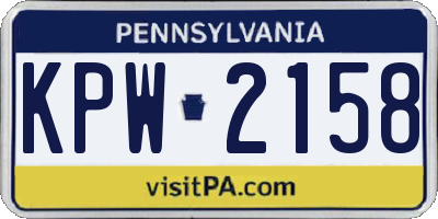 PA license plate KPW2158