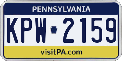 PA license plate KPW2159