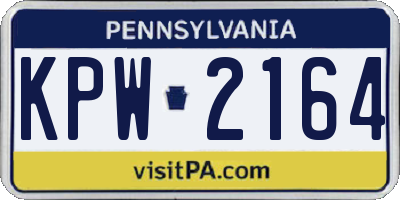 PA license plate KPW2164