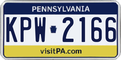 PA license plate KPW2166