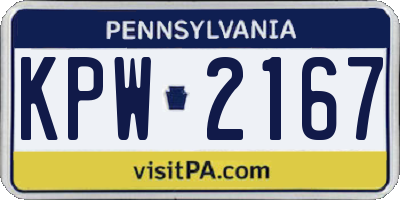 PA license plate KPW2167