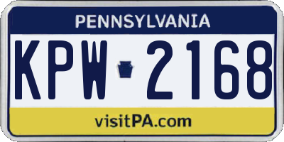 PA license plate KPW2168
