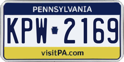 PA license plate KPW2169